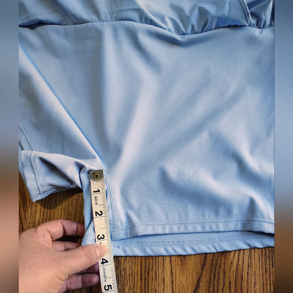 NWT Halara Breezeful 2-in-1 maxi skort high waist Asimetrica light blue ballad L - Picture 9 of 14